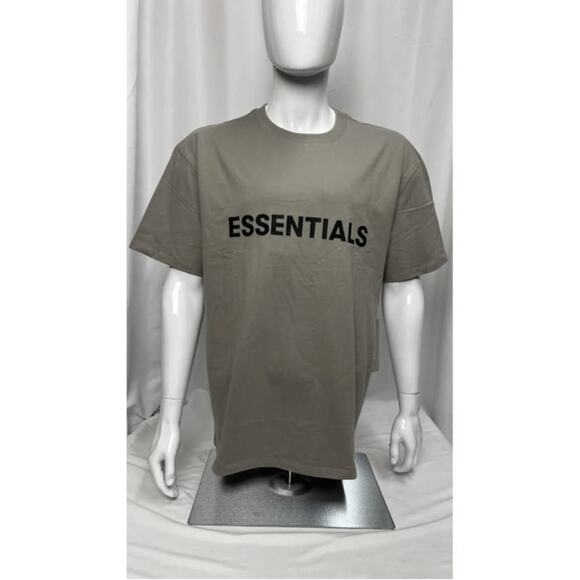 NWT! Fear of God Men's Essentials Logo T-Shirt 'Taupe' MEDIUM